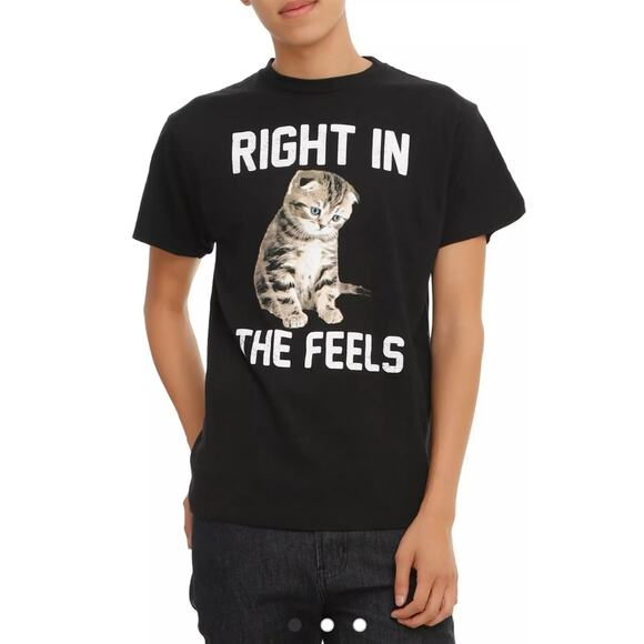 Echo Black Matter Right In The Feels Kitten T-Shirt sz M - Picture 1 of 9
